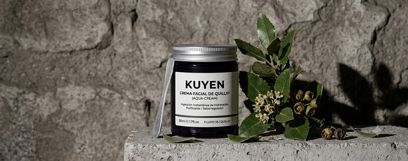 Aqua-Quillay de Kuyen, crema facial con extracto de quillay - cosmética botánica chilena